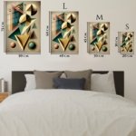 Teal and Gold Geometric Dimensions metal wall art print, view 6