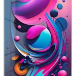 Neon Orbital Flow metal wall art print