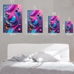 Neon Orbital Flow metal wall art print, view 6