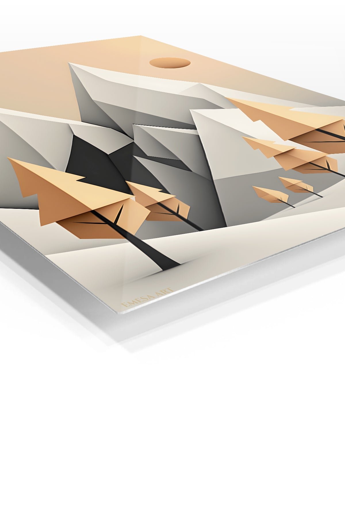Amber Pines Below Geometric Peaks metal wall art print, view 2