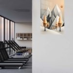 Amber Pines Below Geometric Peaks metal wall art print, view 5