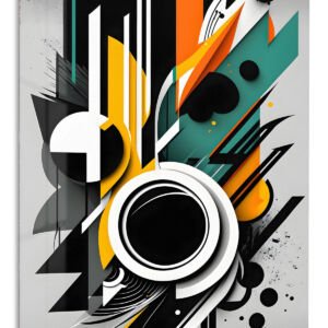 Orbiting Geometry metal wall art print