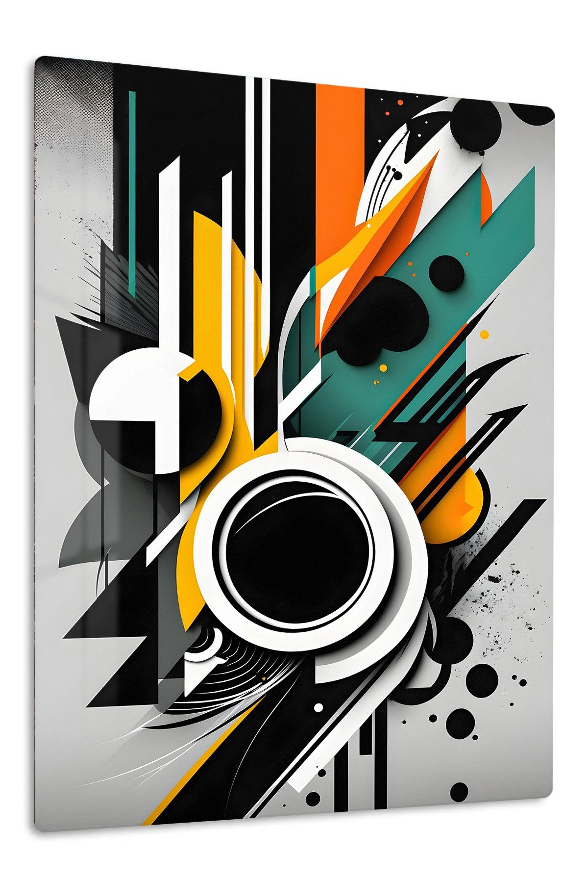 Orbiting Geometry metal wall art print