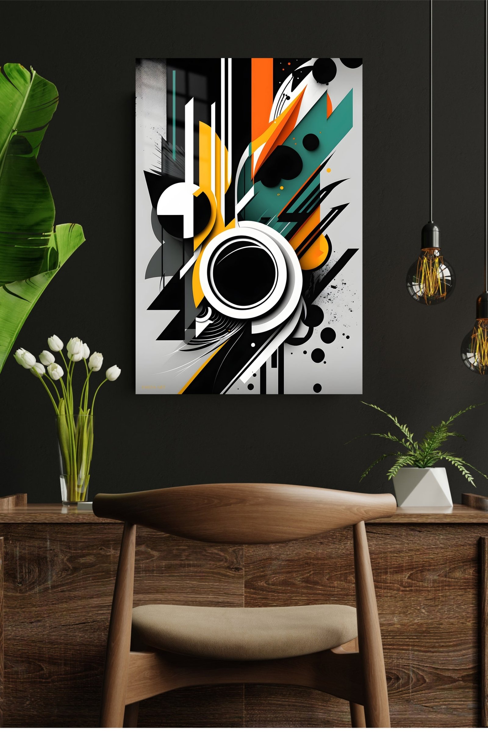 Orbiting Geometry metal wall art print, view 4
