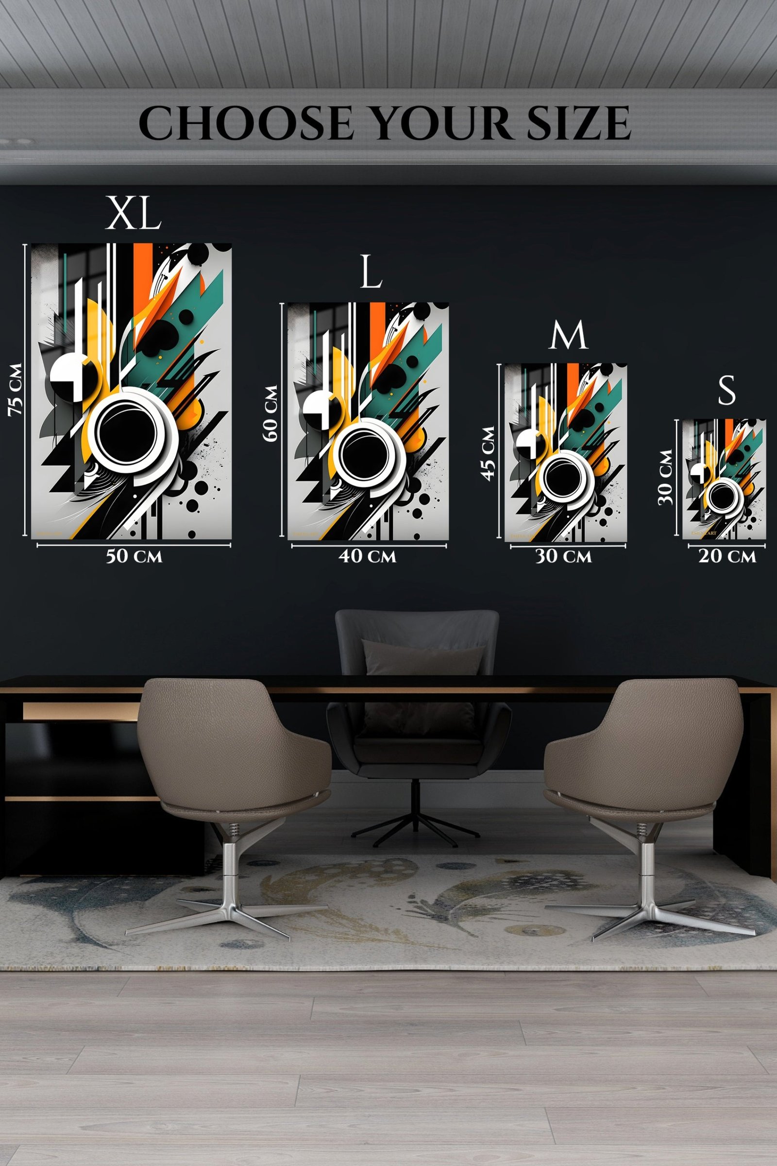 Orbiting Geometry metal wall art print, view 6