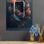 Coral Portal Reverie metal wall art print, view 4