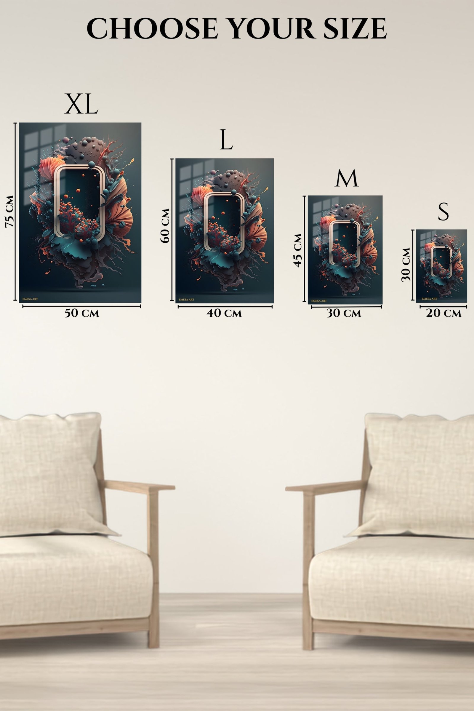 Coral Portal Reverie metal wall art print, view 6