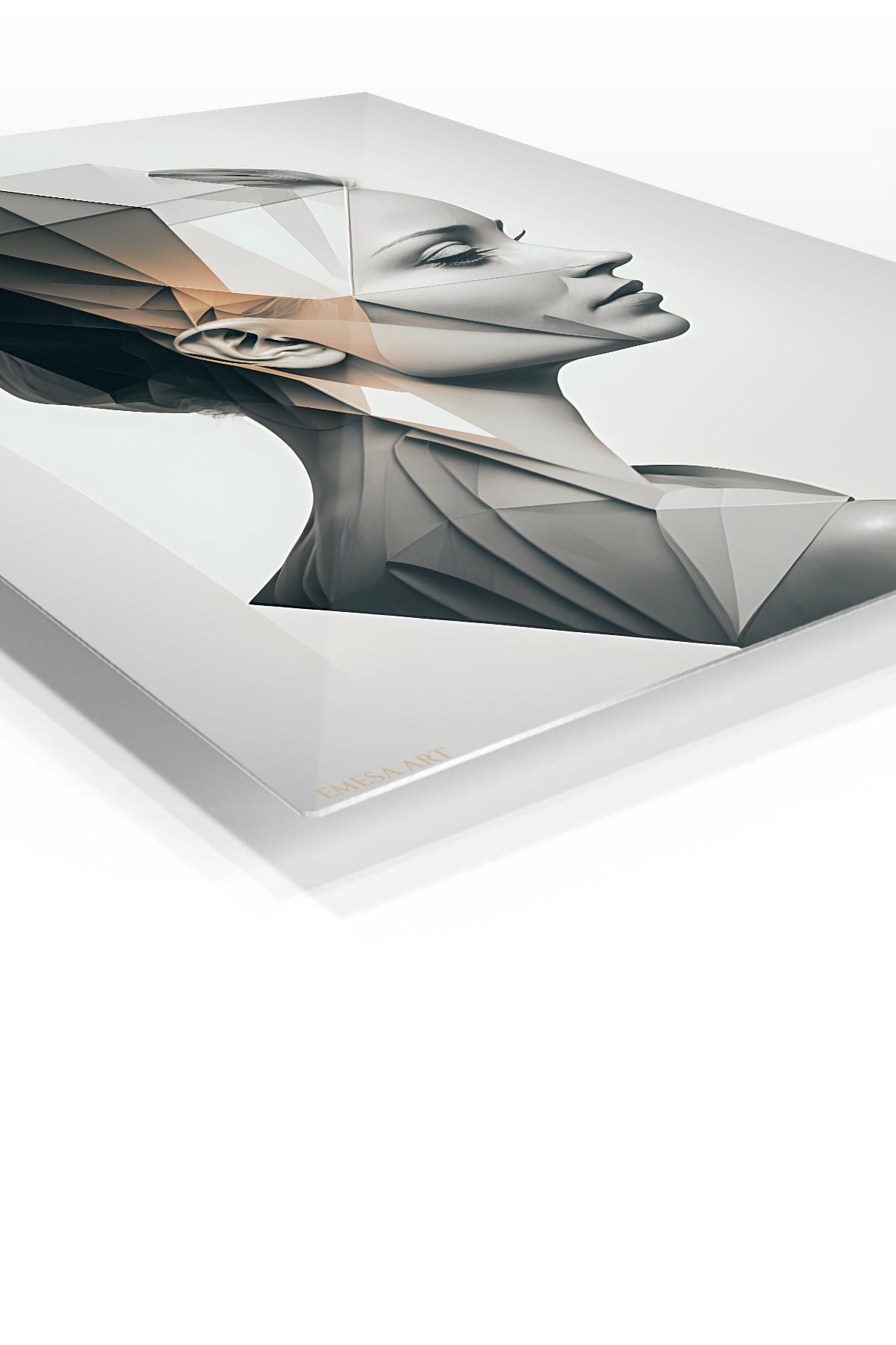 Faceted Portrait in Profile metal wall art print, view 2