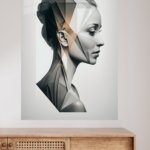 Faceted Portrait in Profile metal wall art print, view 4