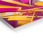 Magenta Gold Vector Surge metal wall art print, view 2