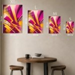 Magenta Gold Vector Surge metal wall art print, view 6