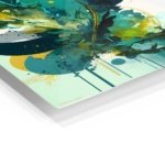 Teal Botanical Energy metal wall art print, view 2