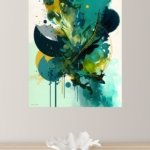 Teal Botanical Energy metal wall art print, view 4