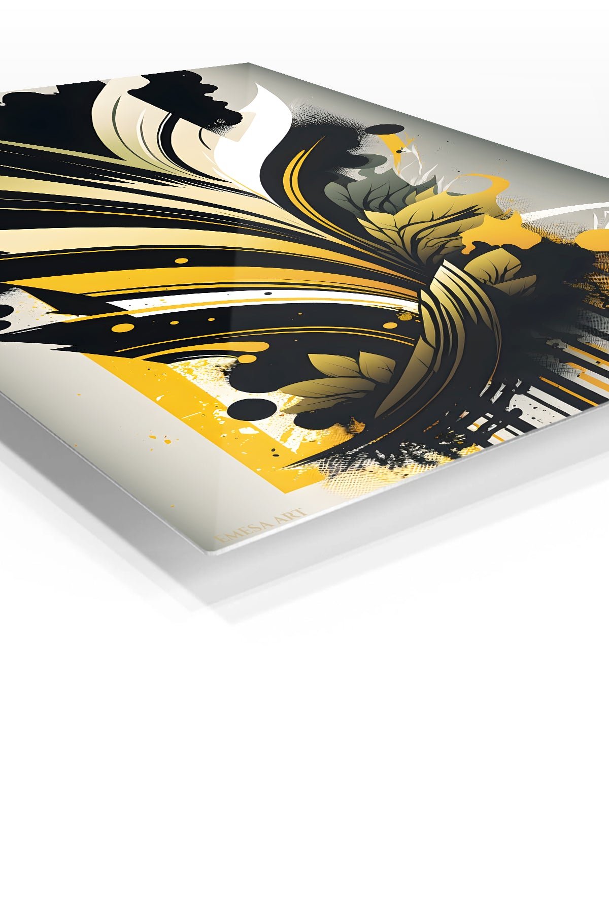 Golden Botanical Silhouette metal wall art print, view 2
