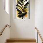 Golden Botanical Silhouette metal wall art print, view 5