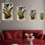Golden Botanical Silhouette metal wall art print, view 6