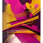 Magenta and Gold Motion metal wall art print