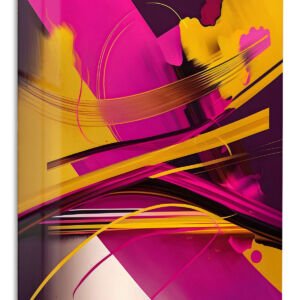 Magenta and Gold Motion metal wall art print