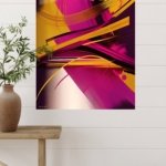 Magenta and Gold Motion metal wall art print, view 4