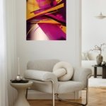 Magenta and Gold Motion metal wall art print, view 5