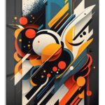Orbiting Geometric Energy metal wall art print