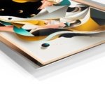 Golden Orbit Abstract Relief metal wall art print, view 2