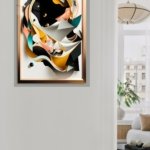 Golden Orbit Abstract Relief metal wall art print, view 5
