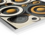 Amber Orbit Relief metal wall art print, view 2