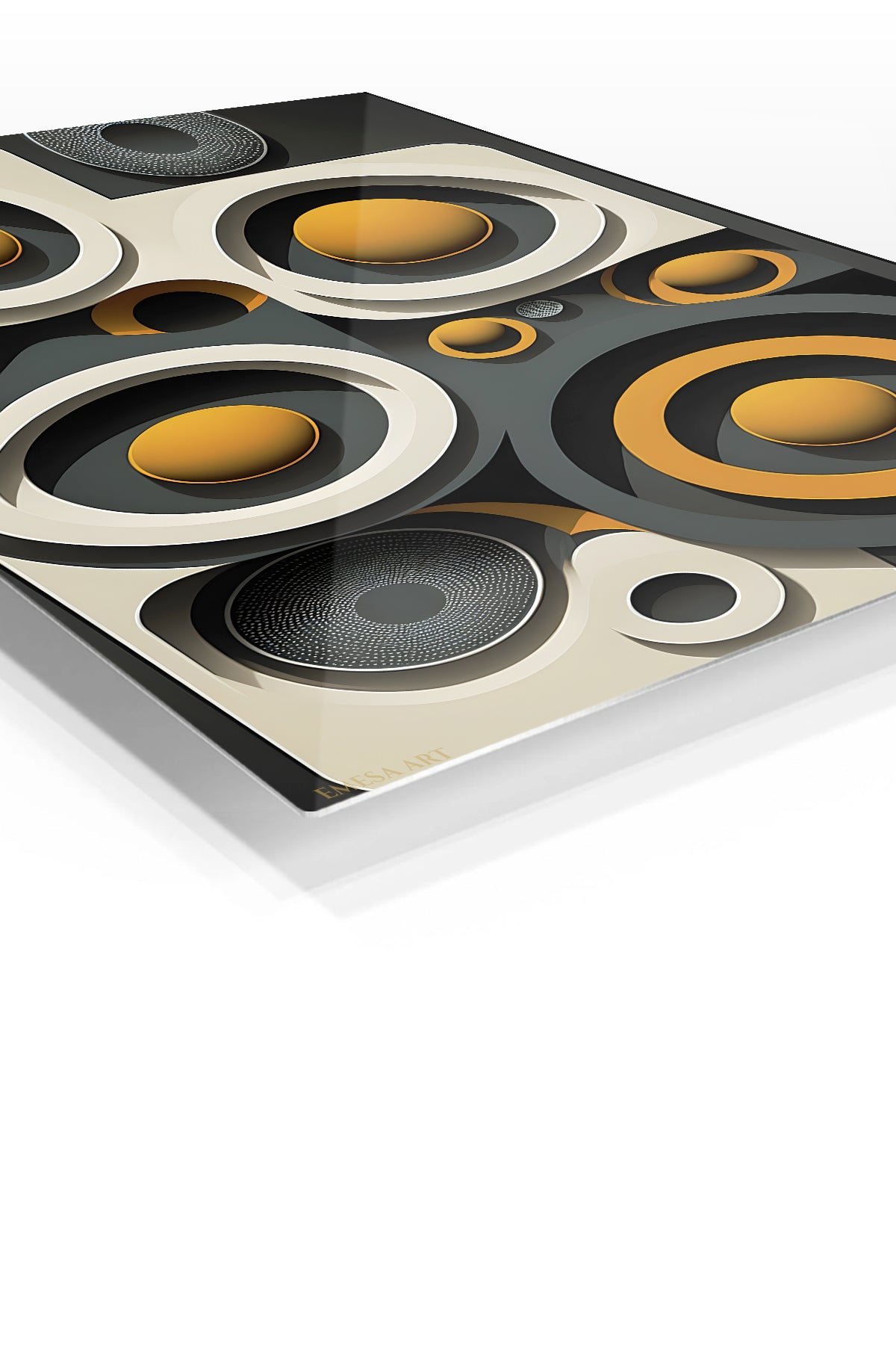 Amber Orbit Relief metal wall art print, view 2