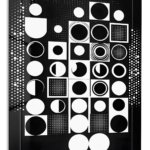 Monochrome Circle Grid metal wall art print