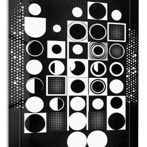 Monochrome Circle Grid metal wall art print