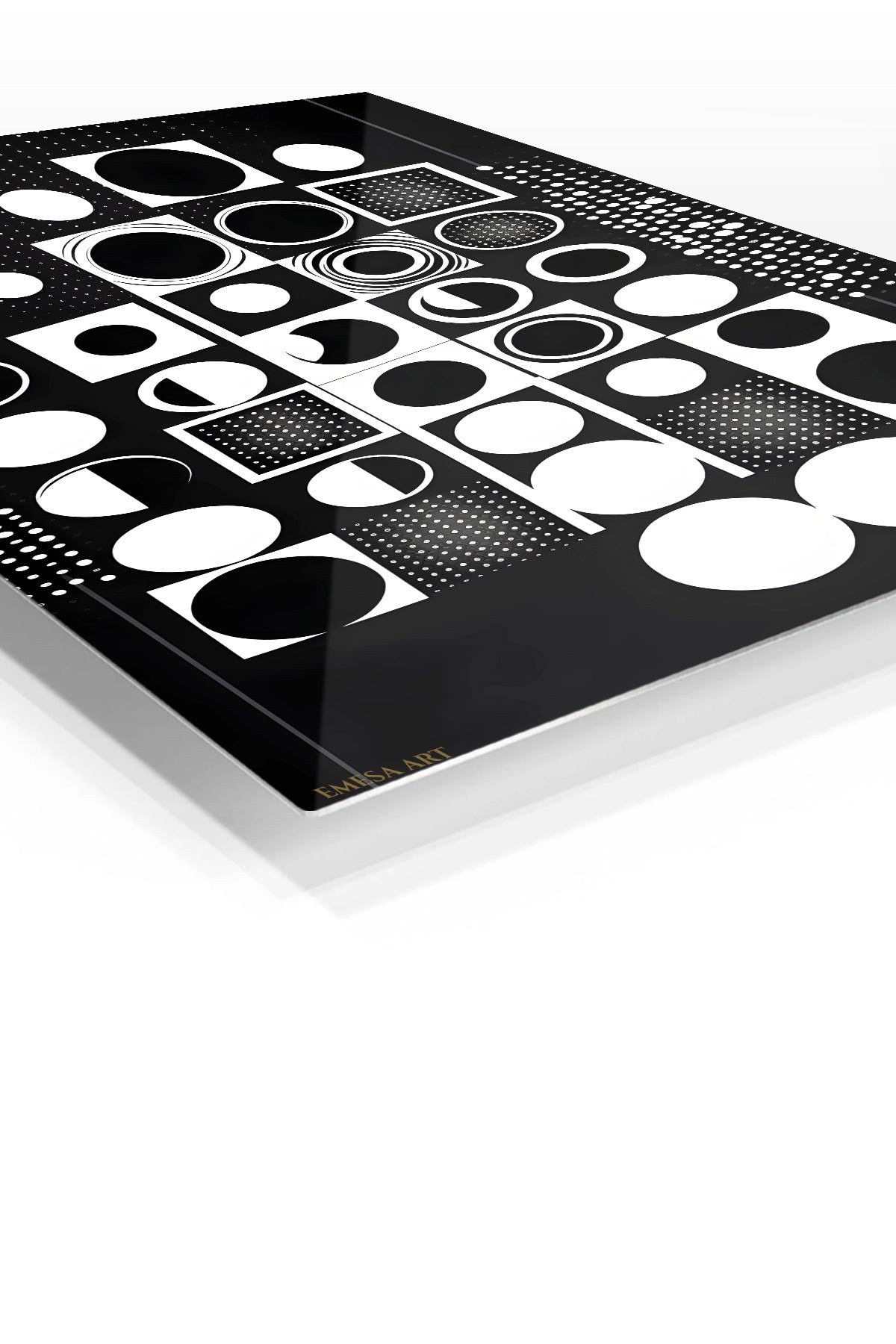 Monochrome Circle Grid metal wall art print, view 2