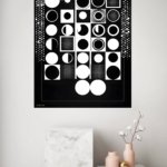 Monochrome Circle Grid metal wall art print, view 4