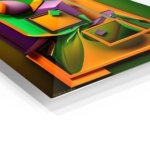 Emerald Frames and Orange Forms metal wall art print, view 2
