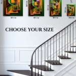 Emerald Frames and Orange Forms metal wall art print, view 6