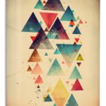 Colorful Floating Triangles metal wall art print