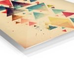 Colorful Floating Triangles metal wall art print, view 2