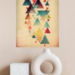 Colorful Floating Triangles metal wall art print, view 4