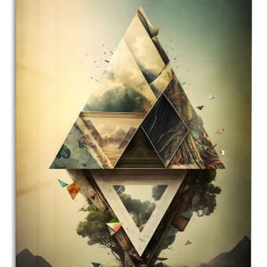 Fragmented Mountain Reverie metal wall art print