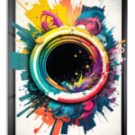 Chromatic Orbit Burst metal wall art print