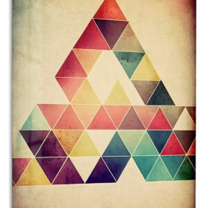 Textured Triangle Mosaic metal wall art print