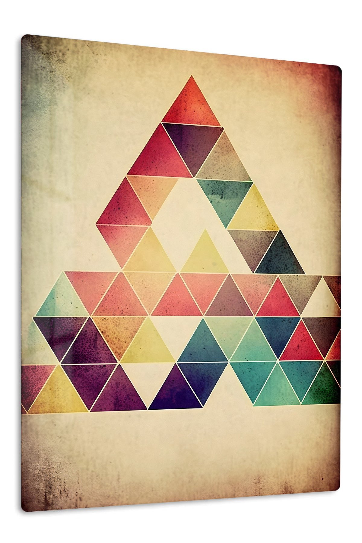 Textured Triangle Mosaic metal wall art print
