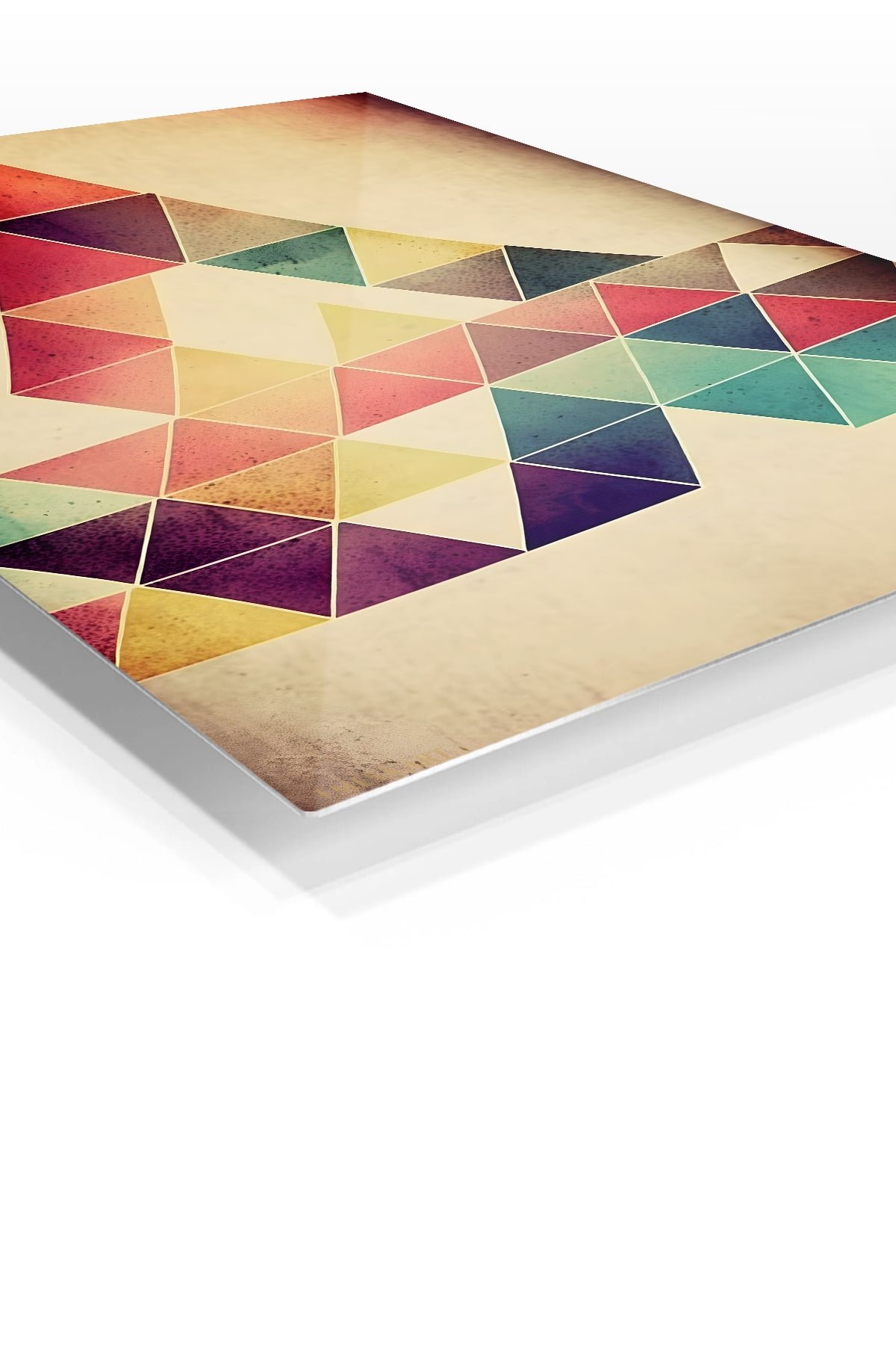 Textured Triangle Mosaic metal wall art print, view 2