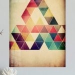 Textured Triangle Mosaic metal wall art print, view 4