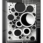 Monochrome Orbit Relief metal wall art print