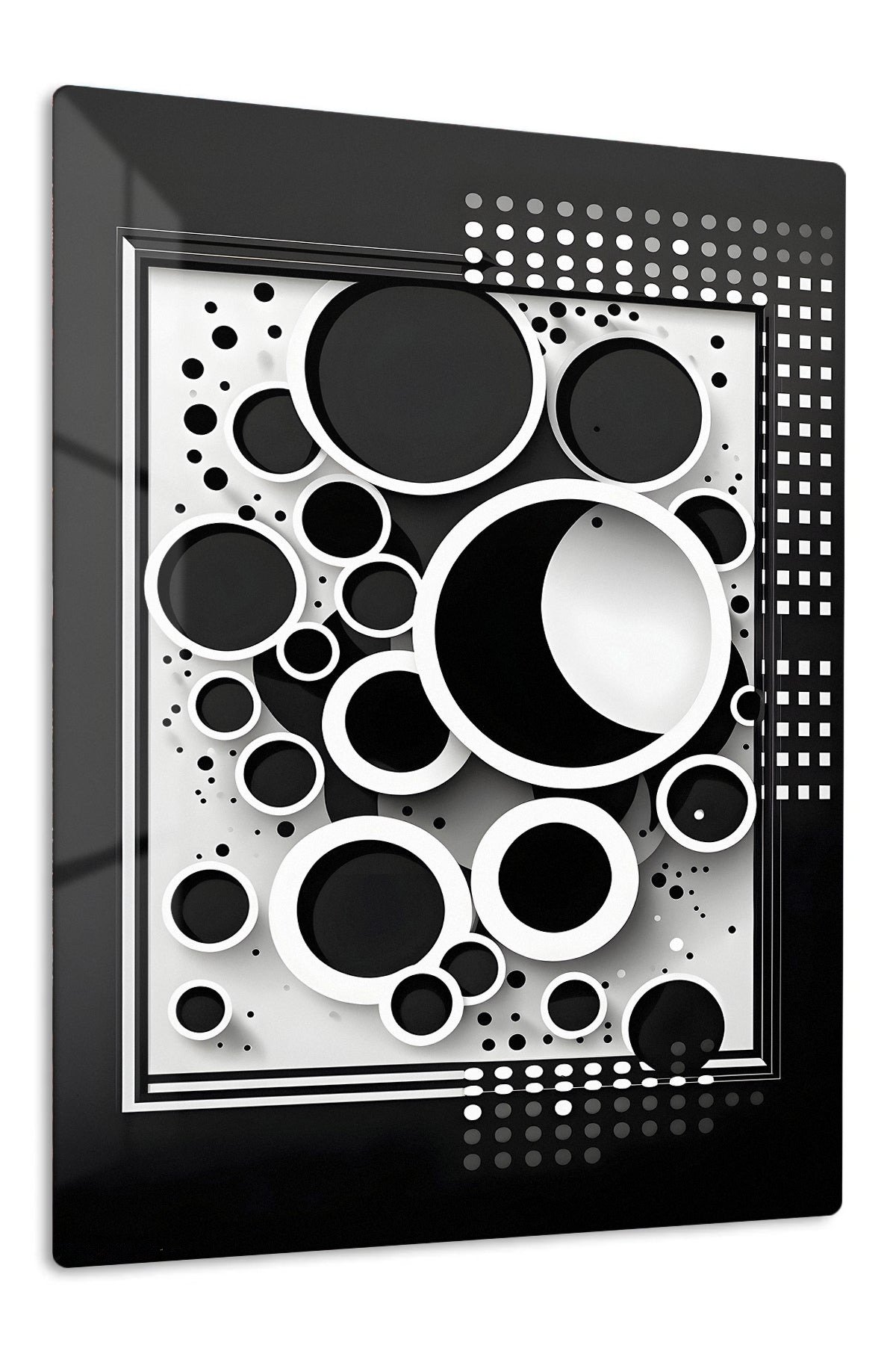 Monochrome Orbit Relief metal wall art print
