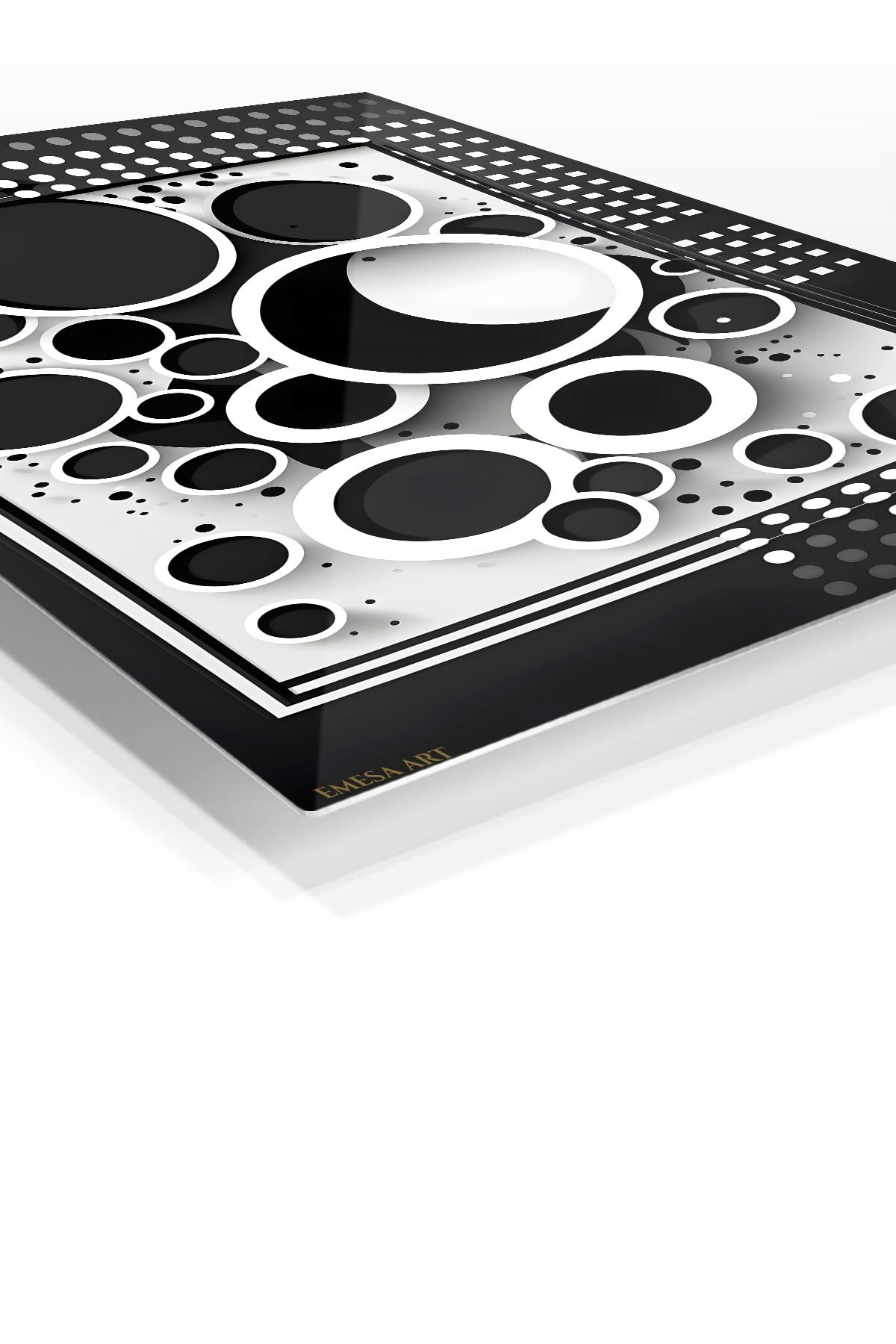Monochrome Orbit Relief metal wall art print, view 2