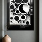 Monochrome Orbit Relief metal wall art print, view 4