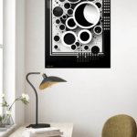 Monochrome Orbit Relief metal wall art print, view 5