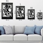 Monochrome Orbit Relief metal wall art print, view 6